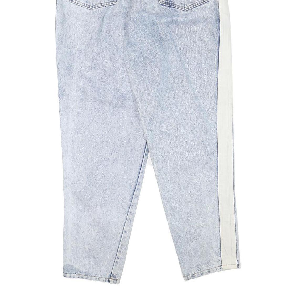 TOP Womens Relaxed Light Blue Denim Jeans W30 L29 Side Stripe Zip Closure