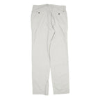 LACOSTE Mens Cotton White Regular Straight Trousers W33 L32 Classic Casual