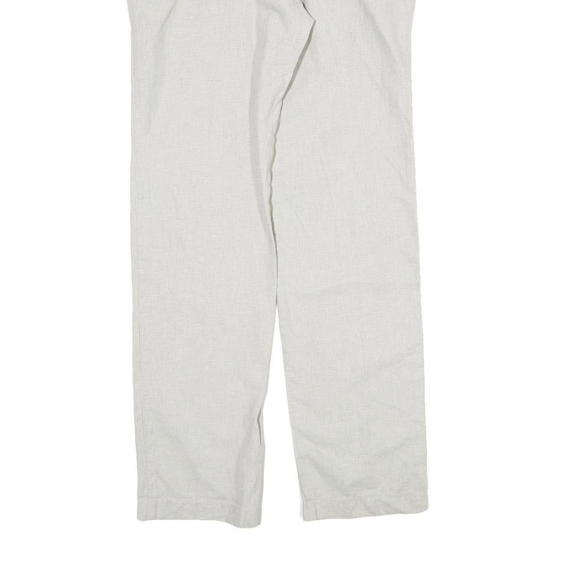 LACOSTE Mens Cotton White Regular Straight Trousers W33 L32 Classic Casual