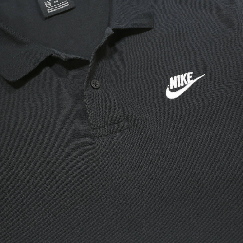 NIKE Mens Black Short Sleeve Plain 2XL Cotton Polo Shirt Classic Fit