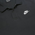 NIKE Mens Black Short Sleeve Plain 2XL Cotton Polo Shirt Classic Fit