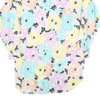 Mens White Floral Pattern Cotton Blend Shirt L Casual Button Up Long Sleeve