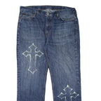LEVI'S 514 Jeans Customised Mens Blue Slim Straight Stone Wash W40 L32