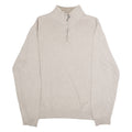 NAUTICA Mens Jumper Beige 1/4 Zip Tight Knit M