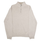 NAUTICA Mens Jumper Beige 1/4 Zip Tight Knit M