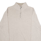 NAUTICA Mens Jumper Beige 1/4 Zip Tight Knit M