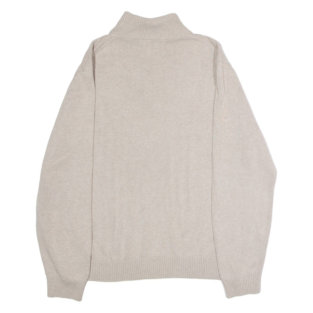 NAUTICA Mens Jumper Beige 1/4 Zip Tight Knit M