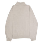 NAUTICA Mens Jumper Beige 1/4 Zip Tight Knit M