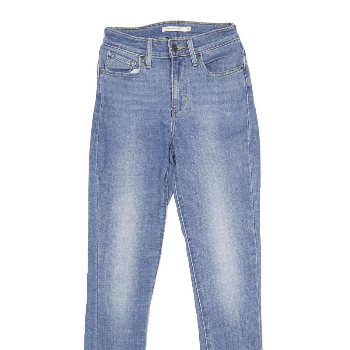 LEVI'S 721 High Rise Skinny Womens Jeans Blue Slim Denim Light W25 L30 Stretch