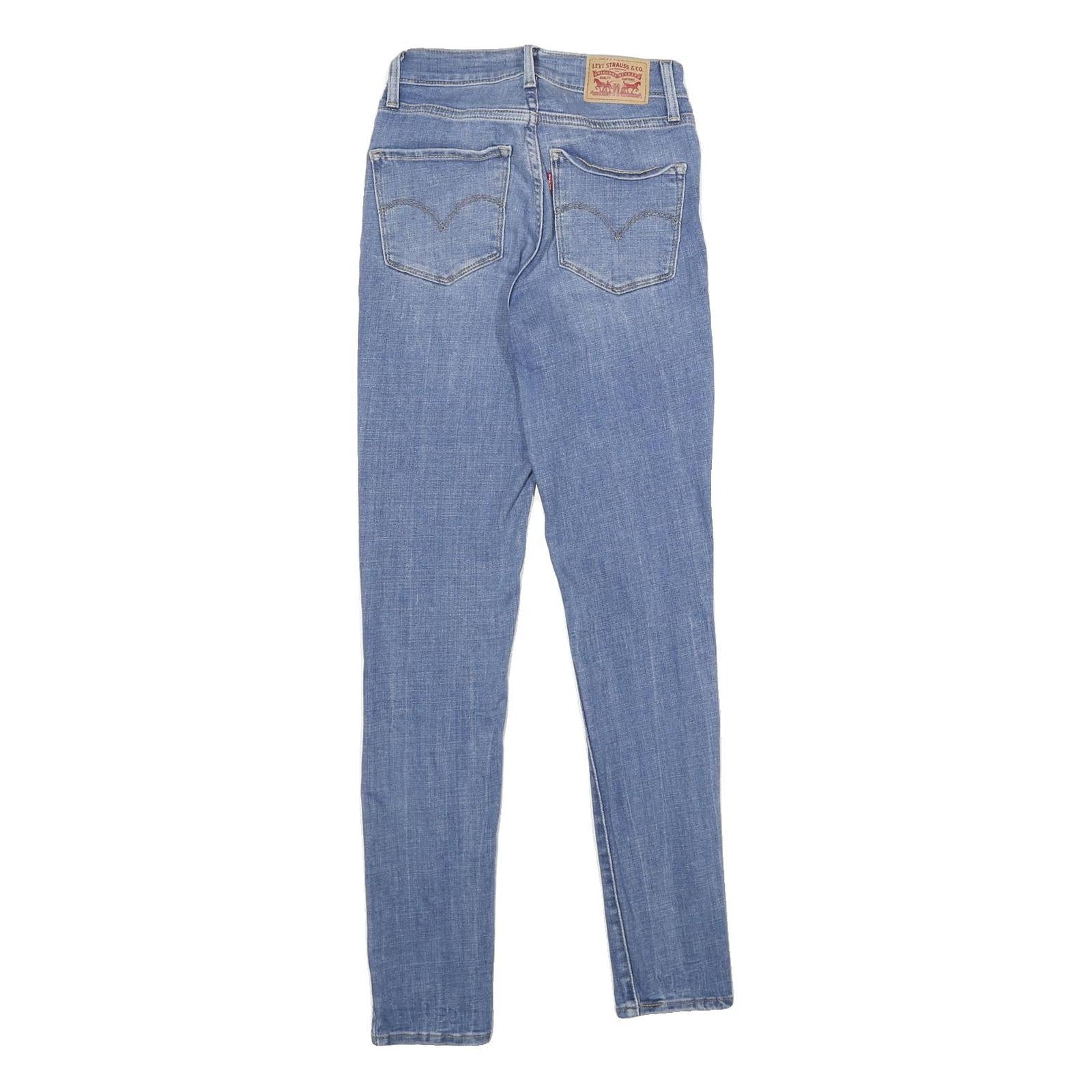 LEVI'S 721 High Rise Skinny Womens Jeans Blue Slim Denim Light W25 L30 Stretch