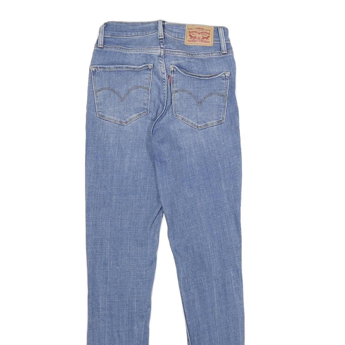 LEVI'S 721 High Rise Skinny Womens Jeans Blue Slim Denim Light W25 L30 Stretch