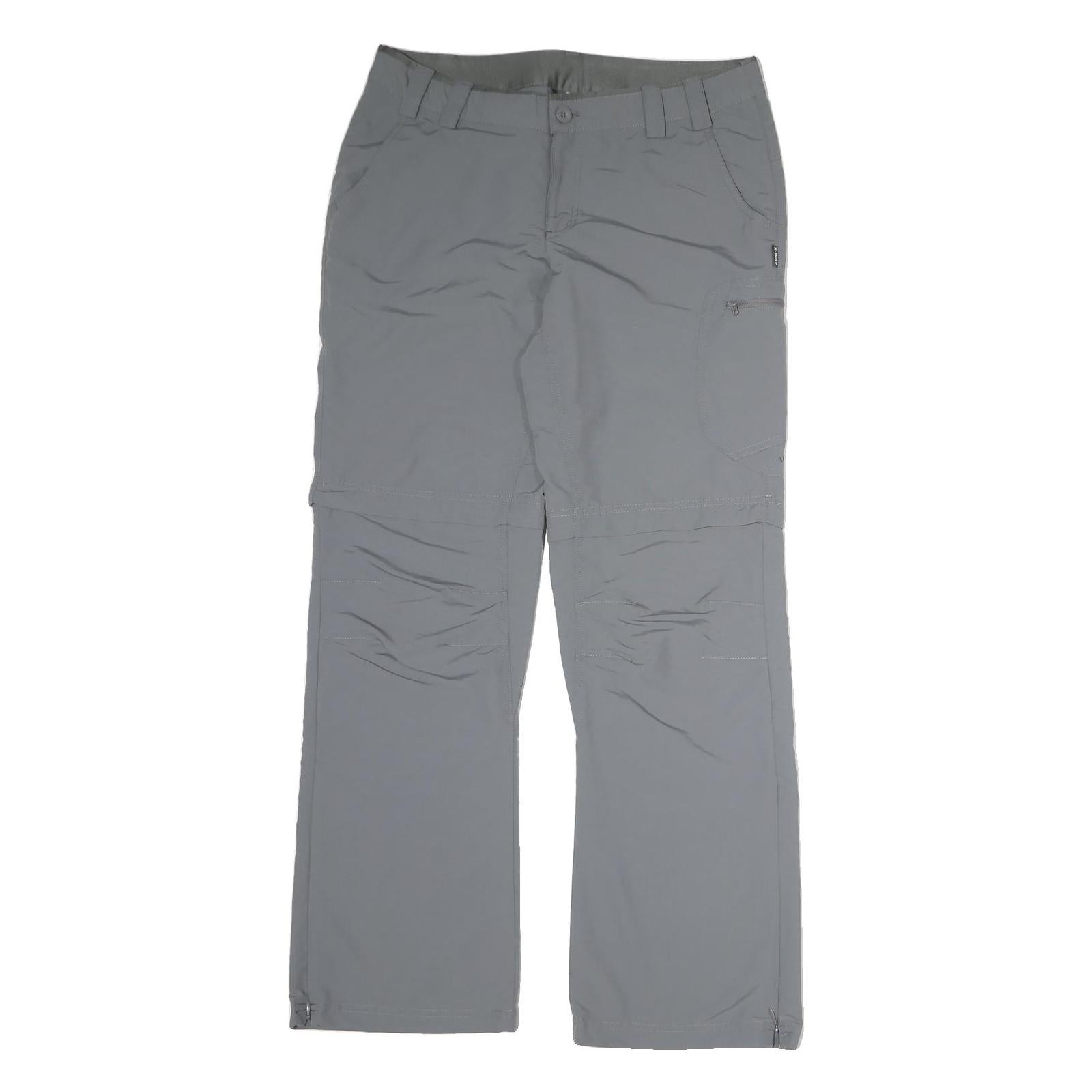 K-WAY Mens Cotton Grey Regular Straight Trousers W36 L31 Zip Closure Comfortable