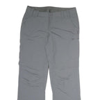 K-WAY Mens Cotton Grey Regular Straight Trousers W36 L31 Zip Closure Comfortable