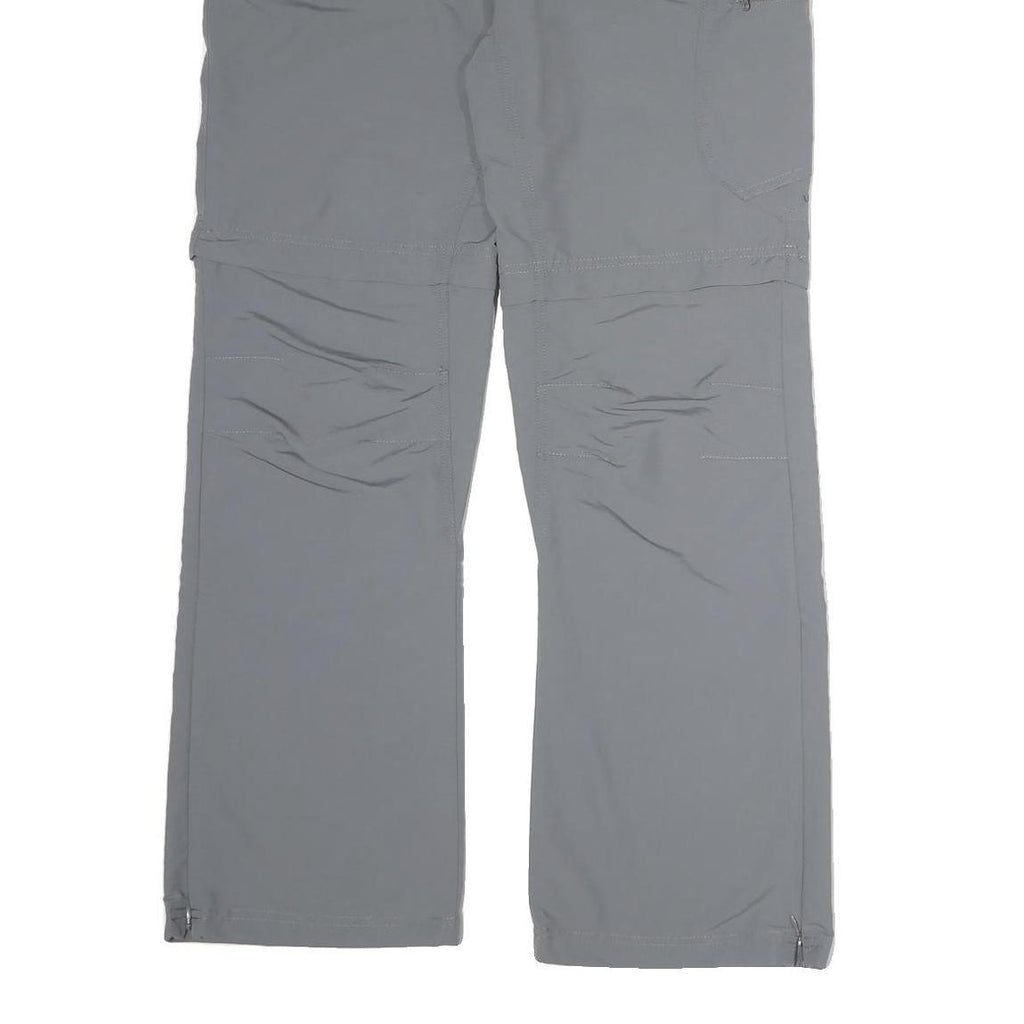 K-WAY Mens Cotton Grey Regular Straight Trousers W36 L31 Zip Closure Comfortable