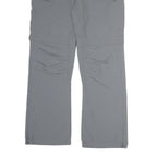 K-WAY Mens Cotton Grey Regular Straight Trousers W36 L31 Zip Closure Comfortable