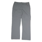 K-WAY Mens Cotton Grey Regular Straight Trousers W36 L31 Zip Closure Comfortable