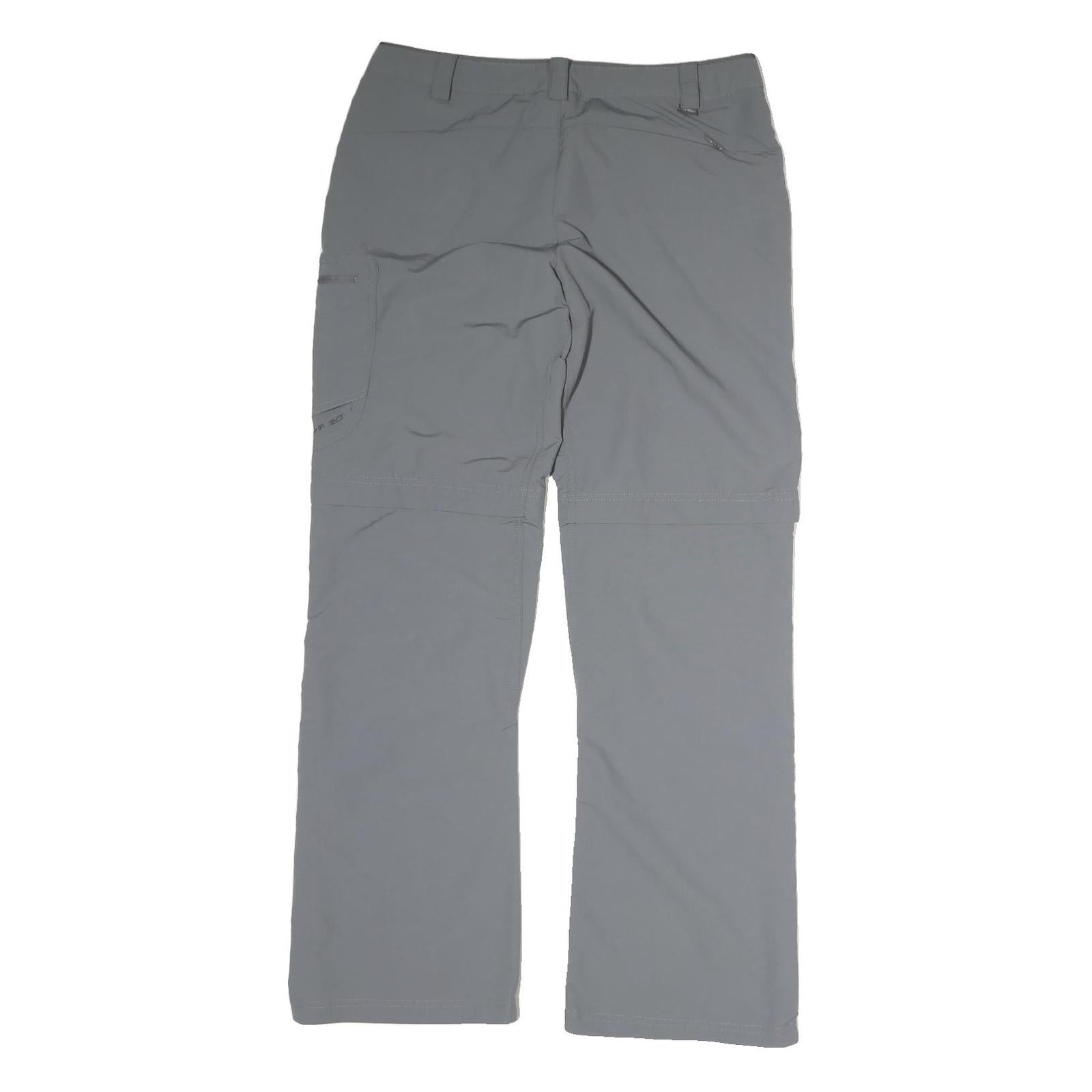 K-WAY Mens Cotton Grey Regular Straight Trousers W36 L31 Zip Closure Comfortable