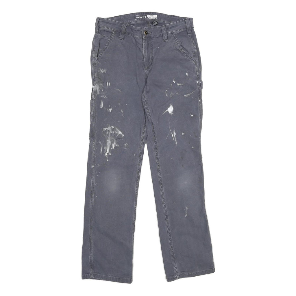CARHARTT Womens Cotton Blend Blue Loose Straight Leg Trousers W30 L32 Workwear