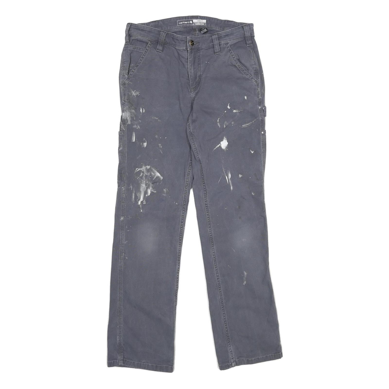 CARHARTT Womens Cotton Blend Blue Loose Straight Leg Trousers W30 L32 Workwear