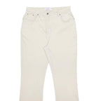 PAPAYA Womens Cotton Blend Cream Regular Fit Straight Leg Trousers W31 L31