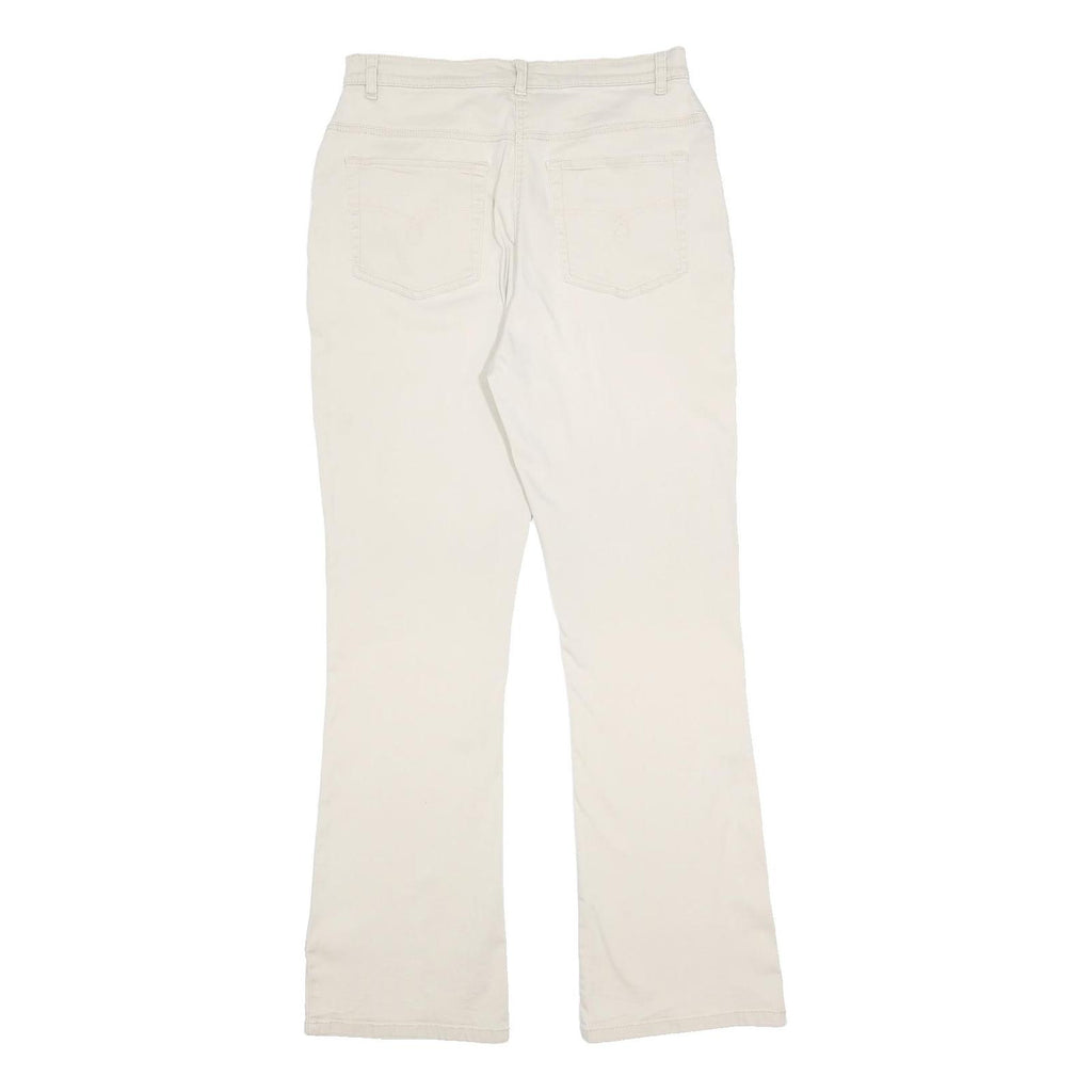 PAPAYA Womens Cotton Blend Cream Regular Fit Straight Leg Trousers W31 L31