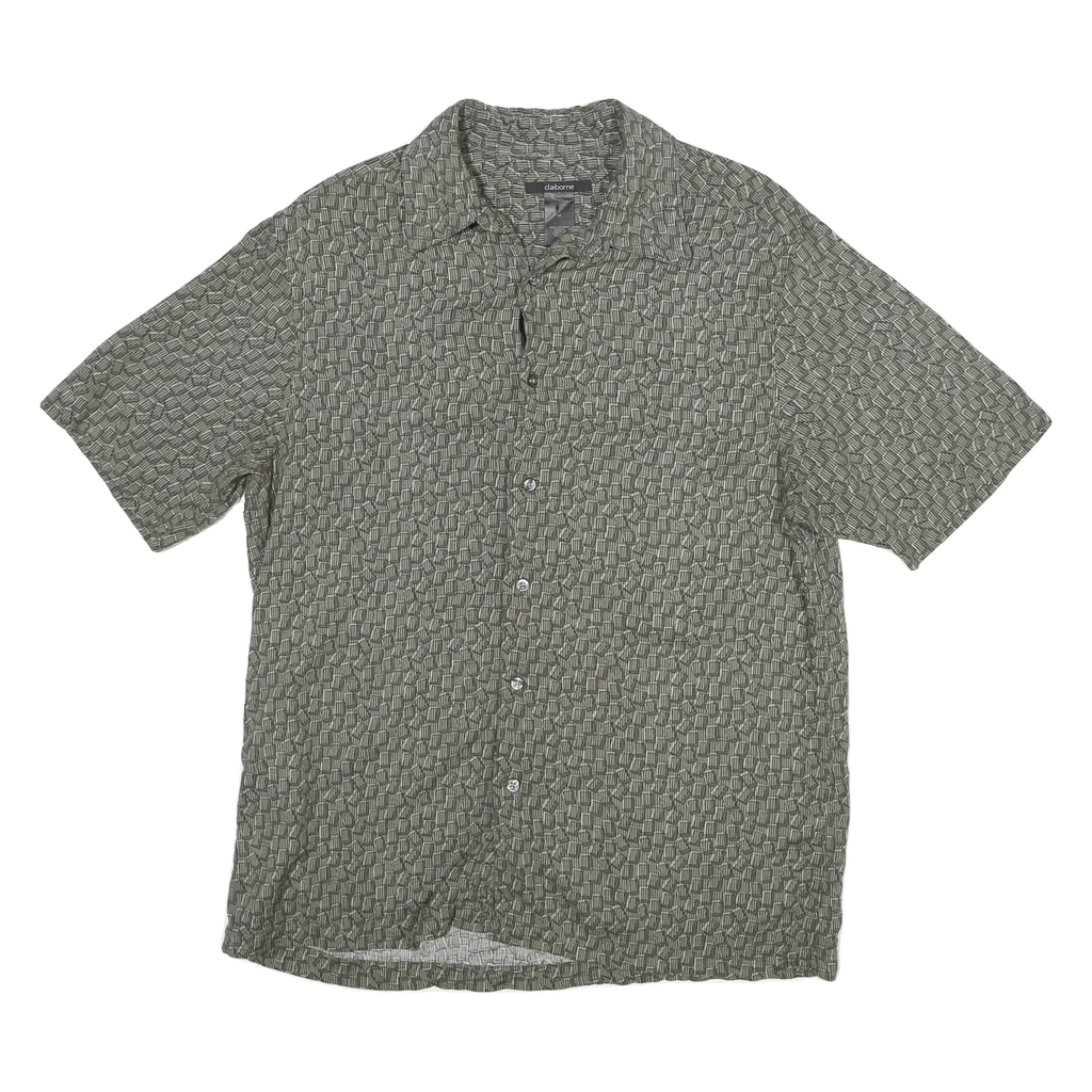 CLAIBORNE Mens Grey Button Jacket M Polyester Blend Geometric Pattern Casual