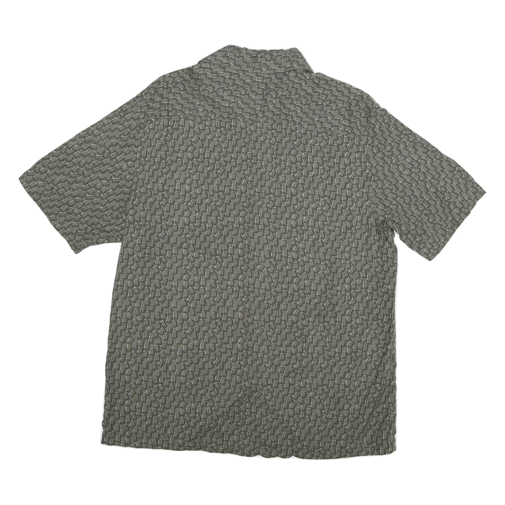 CLAIBORNE Mens Grey Button Jacket M Polyester Blend Geometric Pattern Casual