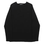 REISS Boys Black Plain Crew Neck Basic Knit Wool Jumper L Casual Knitwear