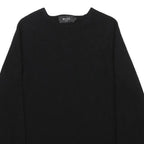 REISS Boys Black Plain Crew Neck Basic Knit Wool Jumper L Casual Knitwear