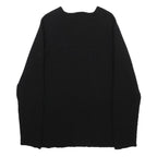 REISS Boys Black Plain Crew Neck Basic Knit Wool Jumper L Casual Knitwear