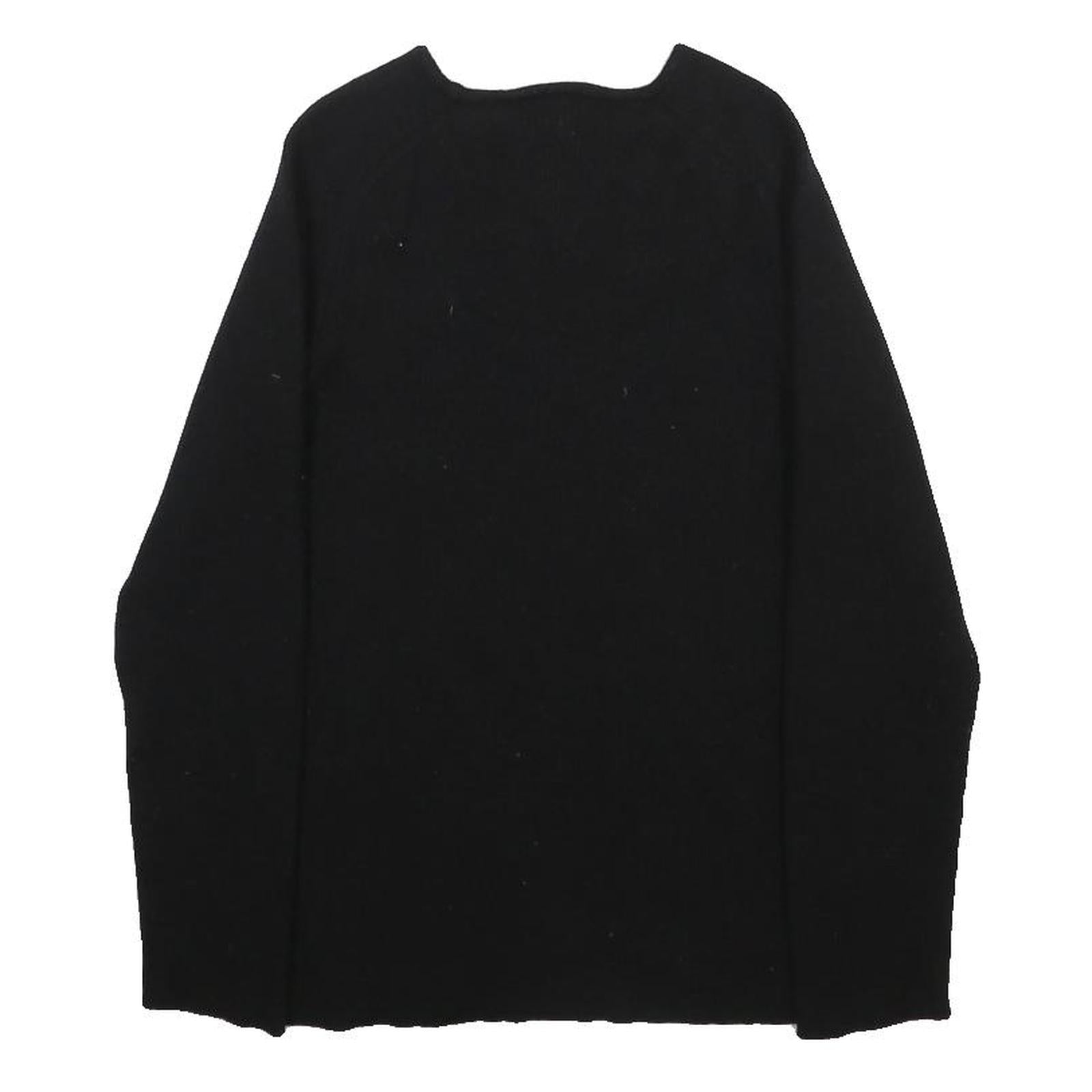 REISS Boys Black Plain Crew Neck Basic Knit Wool Jumper L Casual Knitwear