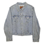 LEVI'S Womens Blue Denim Classic Jacket L Button Plain Vintage Style