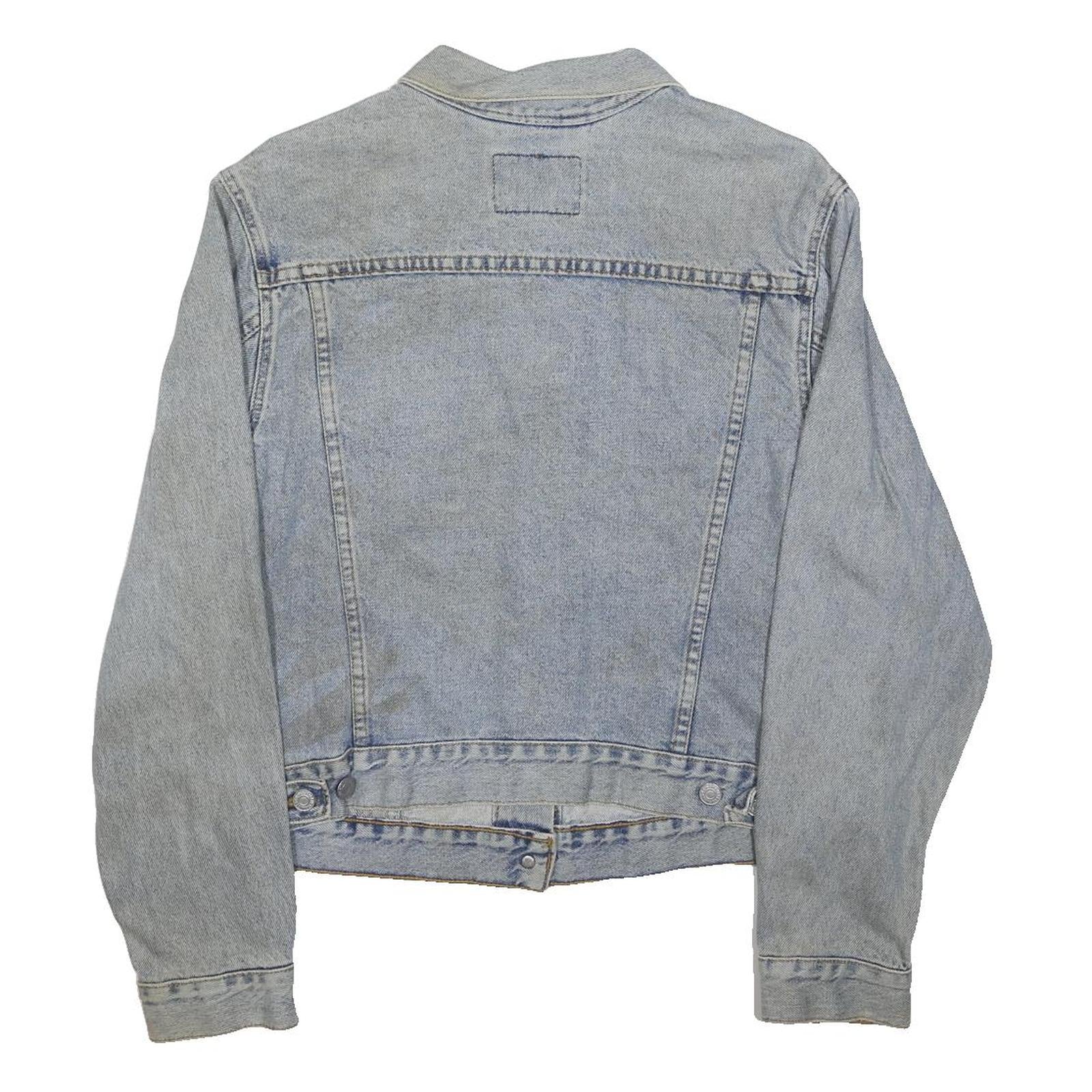 LEVI'S Womens Blue Denim Classic Jacket L Button Plain Vintage Style