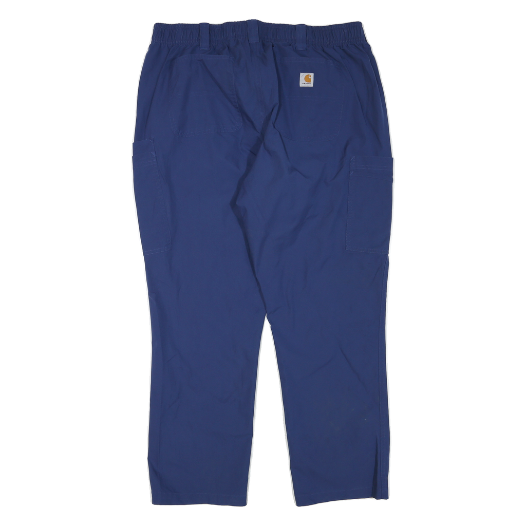 CARHARTT Womens Polyester Blend Blue Regular Fit Straight Trousers W36 L28