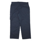 DICKIES Mens Cotton Blend Navy Relaxed Straight Trousers W34 L29 Workwear