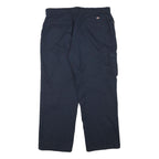 DICKIES Mens Cotton Blend Navy Relaxed Straight Trousers W34 L29 Workwear