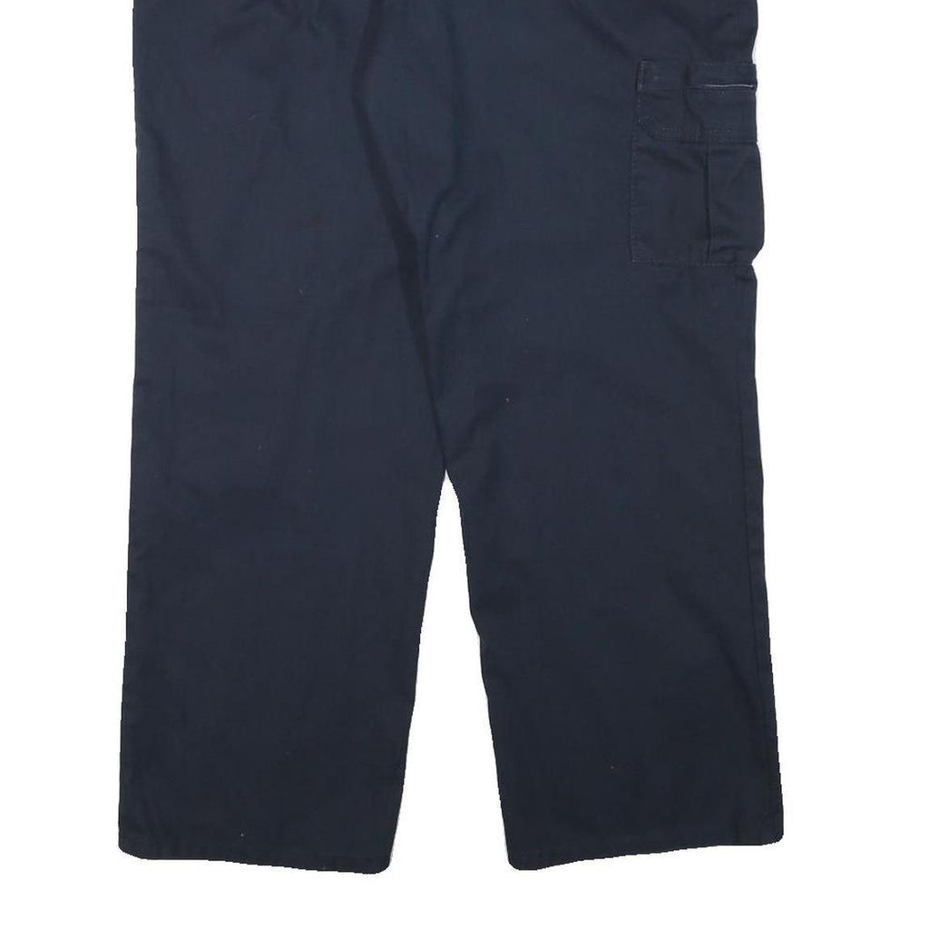 DICKIES Mens Cotton Blend Navy Relaxed Straight Trousers W34 L29 Workwear