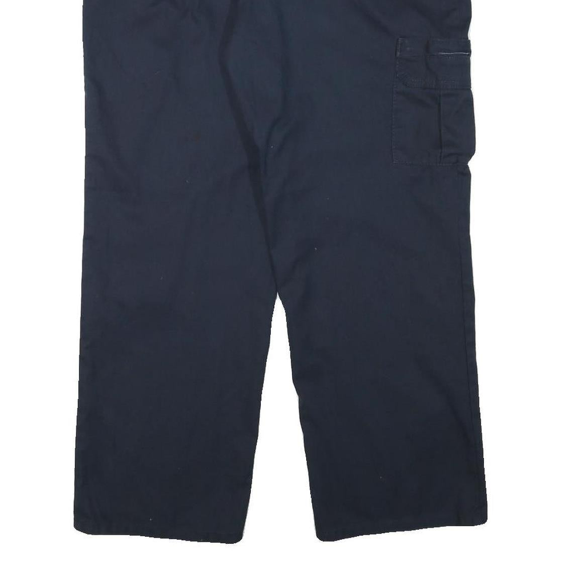DICKIES Mens Cotton Blend Navy Relaxed Straight Trousers W34 L29 Workwear