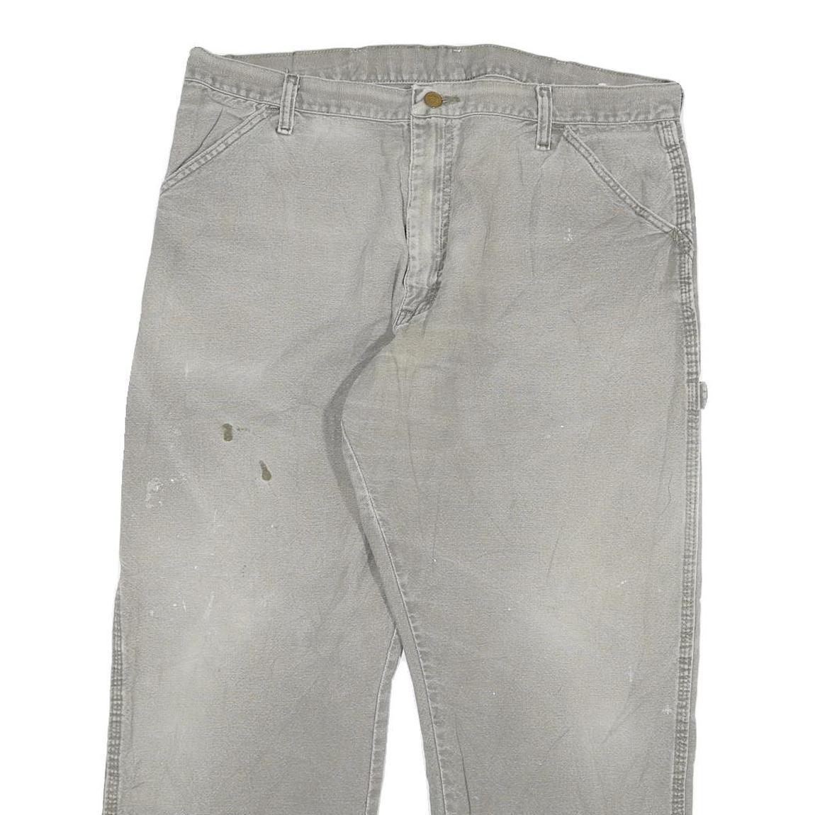 DICKIES Mens Grey Regular Fit Straight Denim Jeans W38 L27 Workwear Zip Closure