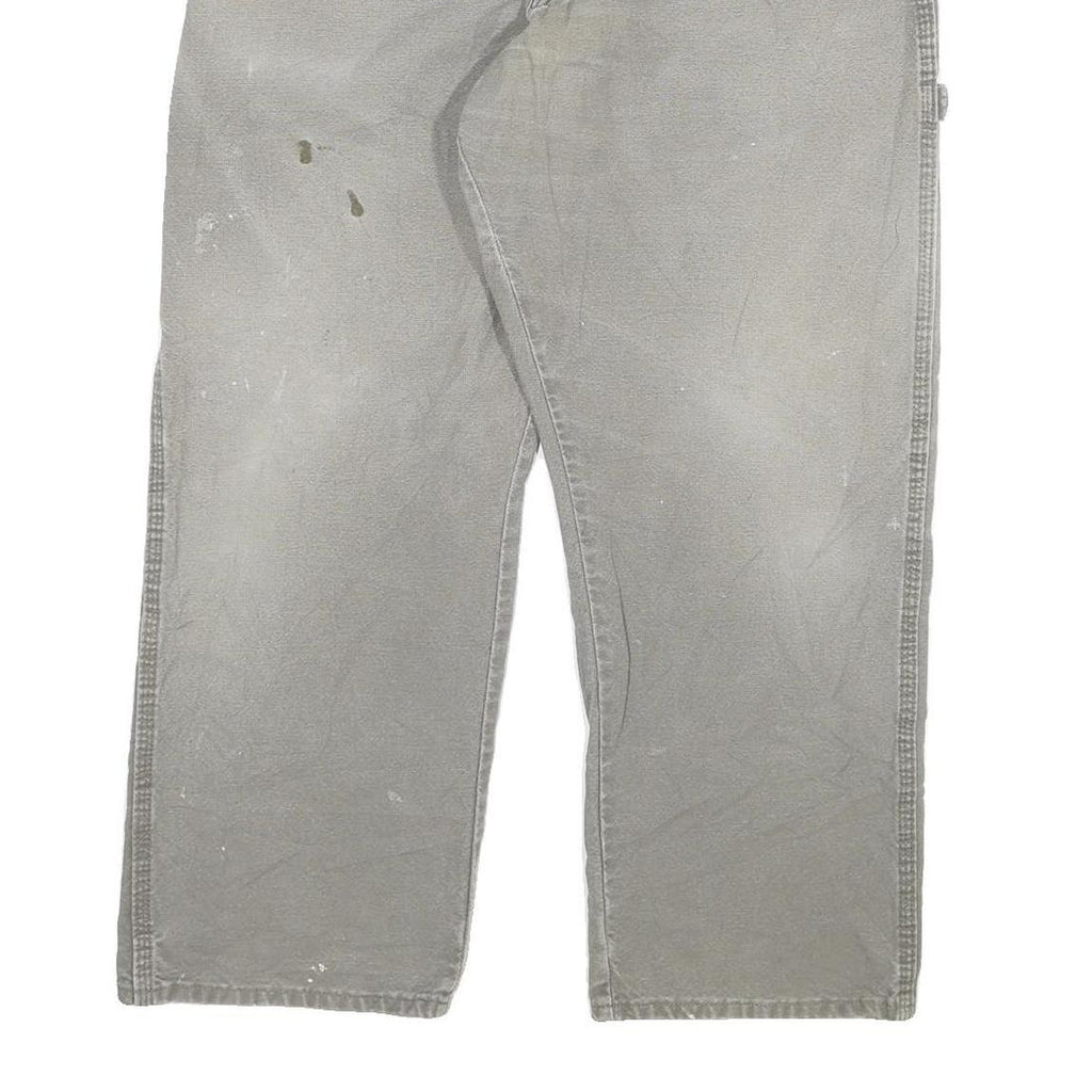 DICKIES Mens Grey Regular Fit Straight Denim Jeans W38 L27 Workwear Zip Closure