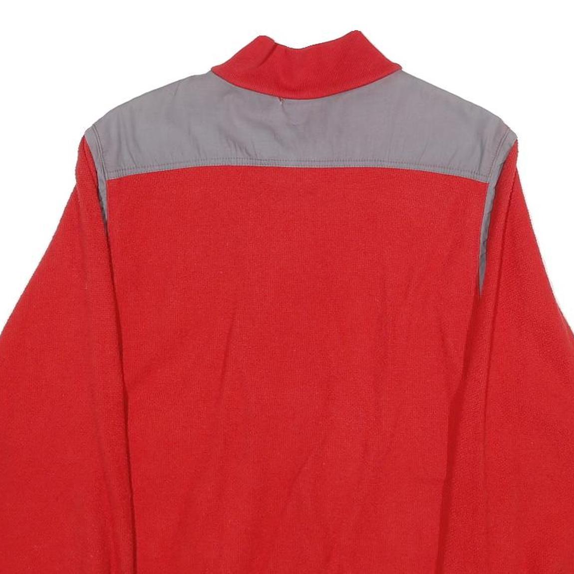 PUBLY SPORT Mens Red & Grey Zip Jacket S Cotton Blend Pocketed