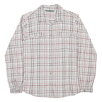WOOLRICH Womens White & Red Check Shirt L Button-Down Long Sleeve Cotton Casual