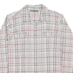 WOOLRICH Womens White & Red Check Shirt L Button-Down Long Sleeve Cotton Casual