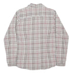 WOOLRICH Womens White & Red Check Shirt L Button-Down Long Sleeve Cotton Casual