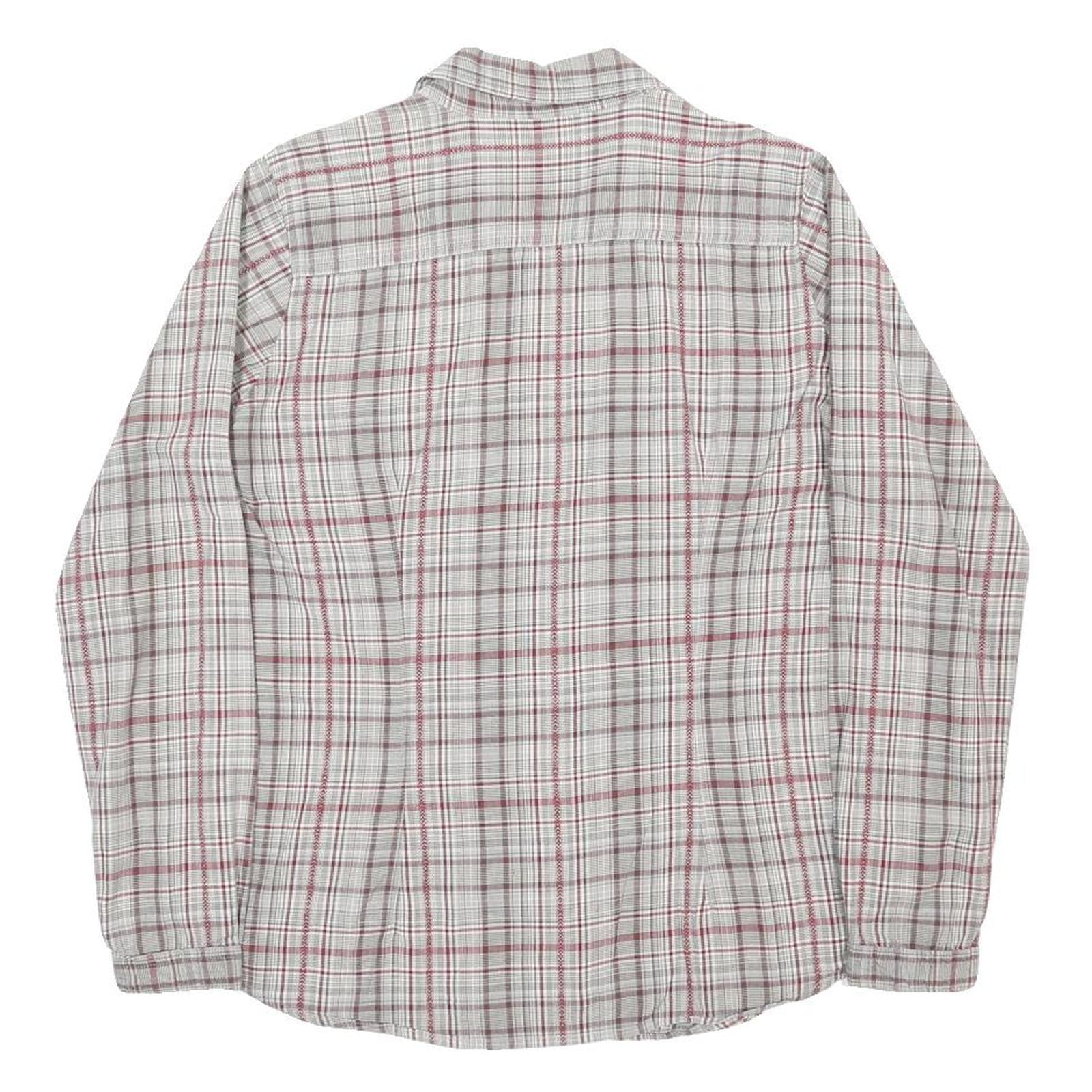 WOOLRICH Womens White & Red Check Shirt L Button-Down Long Sleeve Cotton Casual