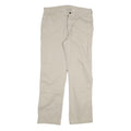 CARHARTT Mens Relaxed Beige Cotton Blend Trousers W36 L32 Zip Pocket Casual