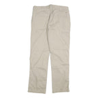 CARHARTT Mens Relaxed Beige Cotton Blend Trousers W36 L32 Zip Pocket Casual