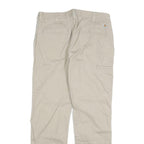 CARHARTT Mens Relaxed Beige Cotton Blend Trousers W36 L32 Zip Pocket Casual