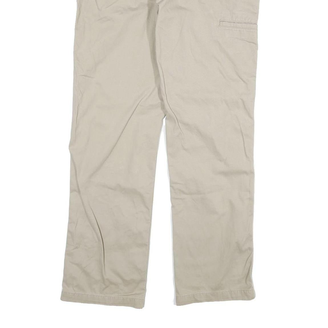 CARHARTT Mens Relaxed Beige Cotton Blend Trousers W36 L32 Zip Pocket Casual