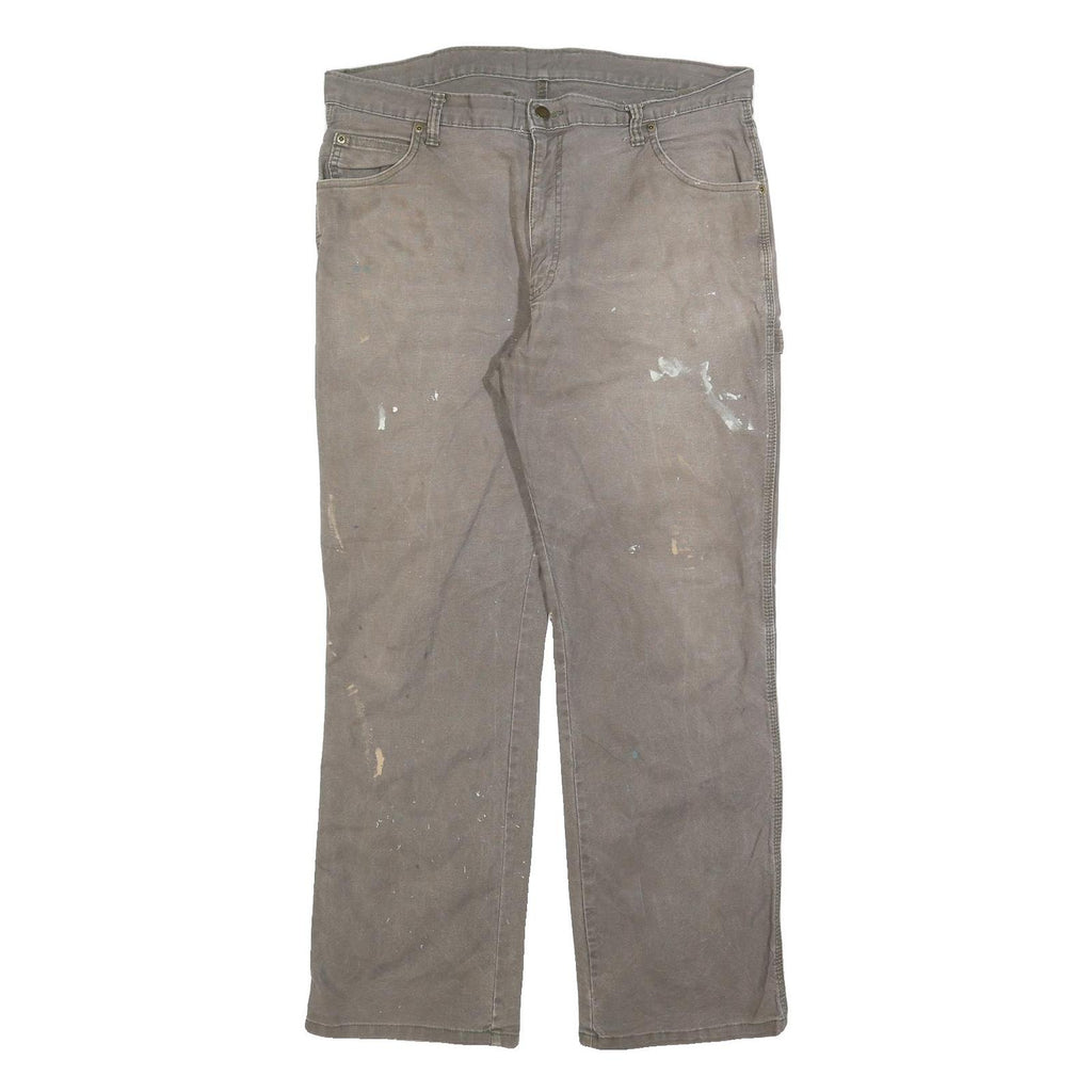 DICKIES Mens Brown Relaxed Straight Denim Cotton Blend Medium W36 L32 Workwear